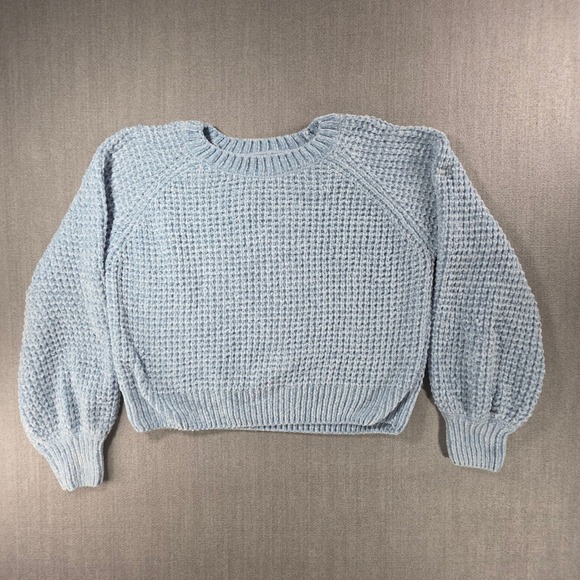 Altar'd State Sweaters - Altar'd State Sweater Womens Small Blue Chenille Waffle Knit Raglan Pullover